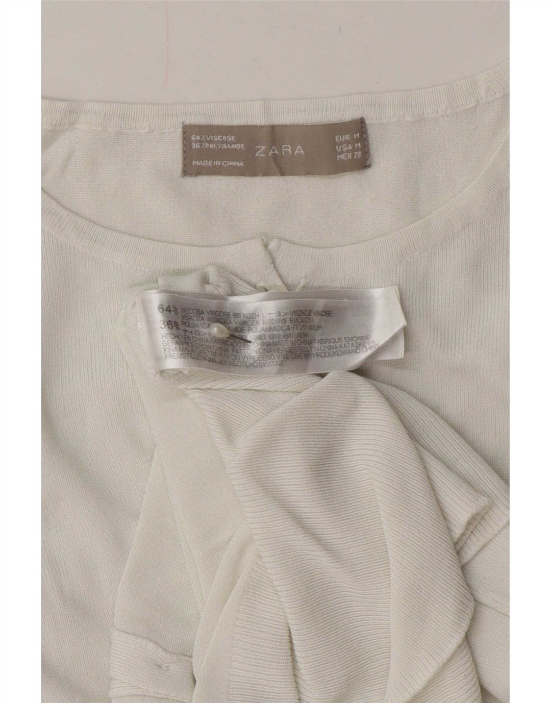 Zara ženski kardigan pulover UK 12 srednje bijele viskoze
