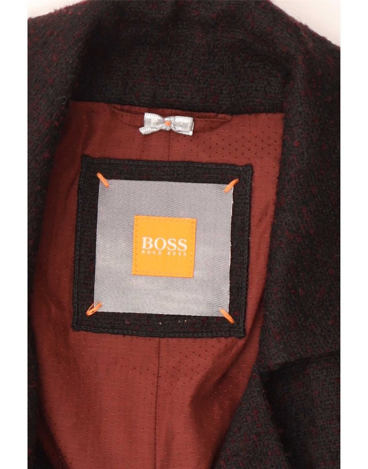 Hugo Boss ženski kaput s dvorednim kopčanjem UK 12 srednje smeđi geometrijski