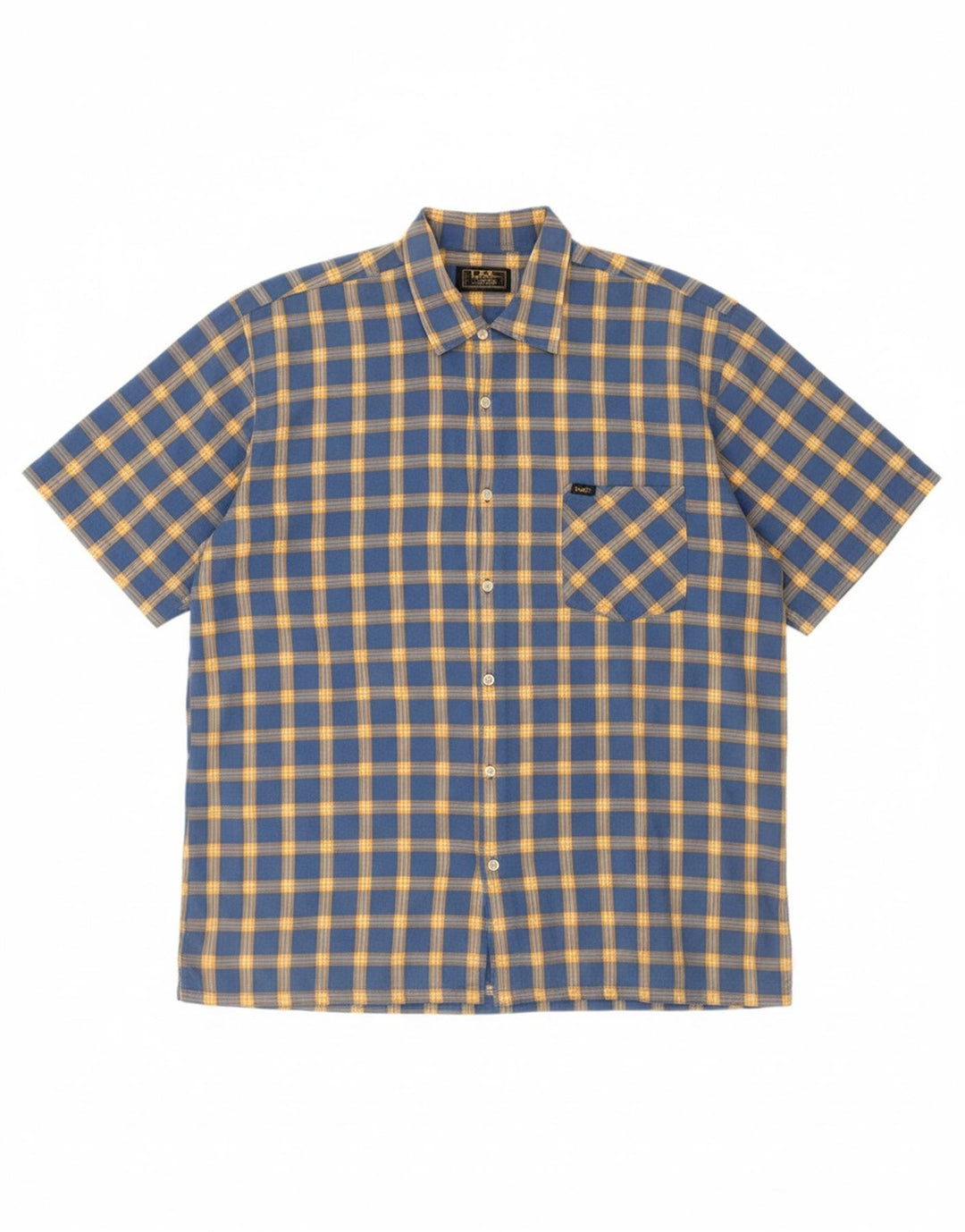 LEE Mens Short Sleeve Shirt XL Blue Check Cotton