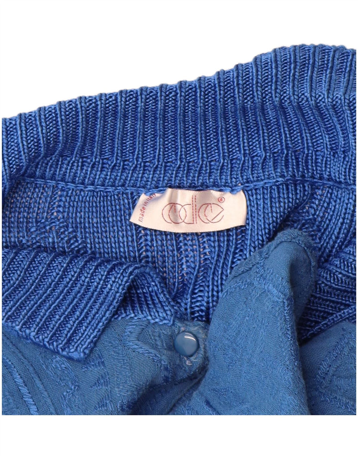 Vintage ženski kardigan džemper IT 44 Srednje plava geometrijska viskoza