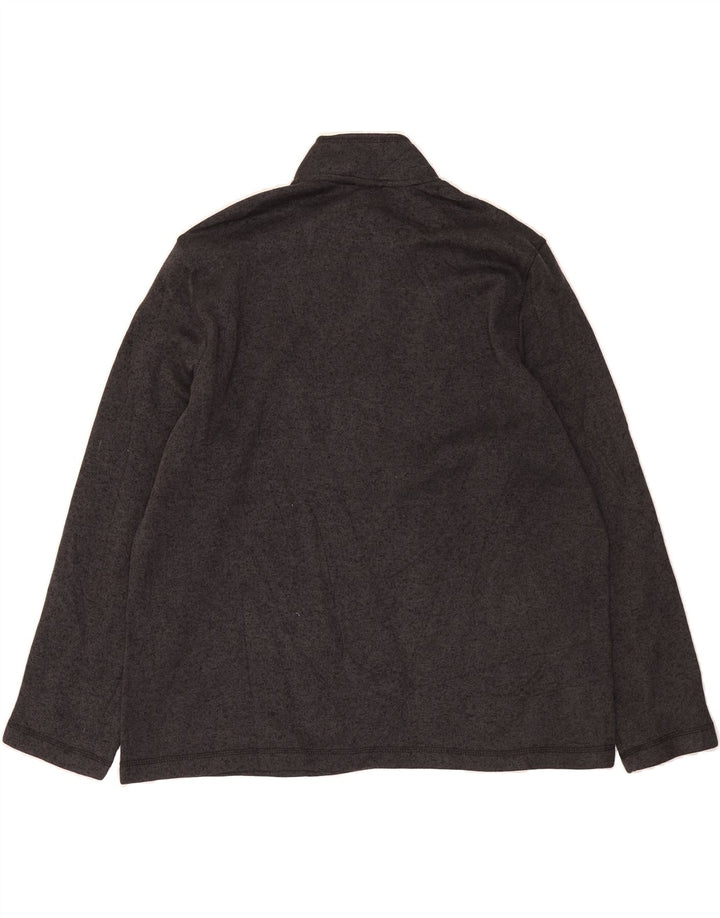 EDDIE BAUER Mens Zip Neck Jumper Sweater 2XL Grey Flecked Polyester Vintage Eddie Bauer and Second-Hand Eddie Bauer from Messina Hembry 
