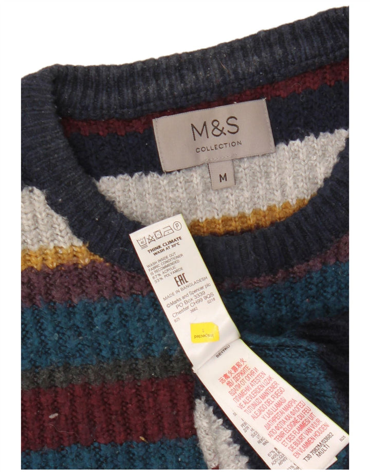 Marks & Spencer muški džemper s okruglim izrezom srednjih višebojnih pruga