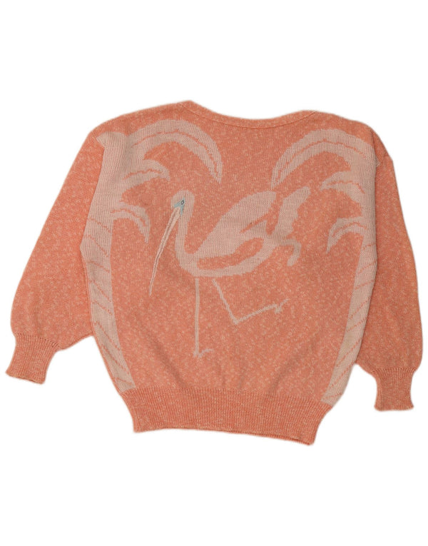 Vintage ženski džemper s brodskim izrezom UK 18 XL s ružičastim flekama