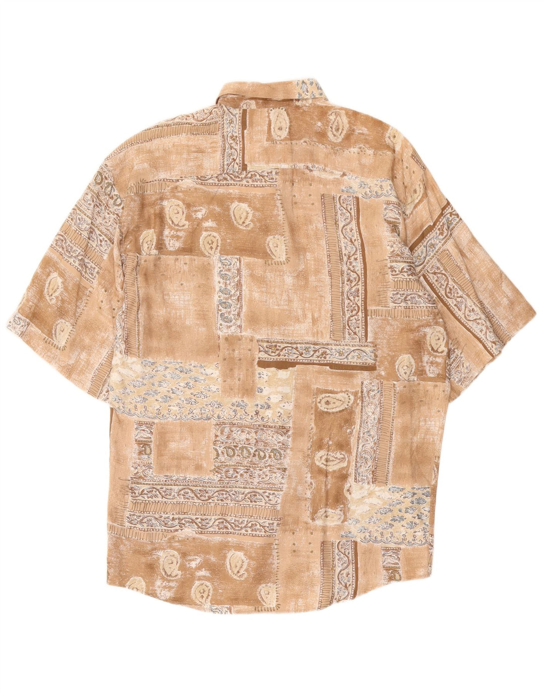 VINTAGE muška košulja kratkih rukava Veliki smeđi patchwork