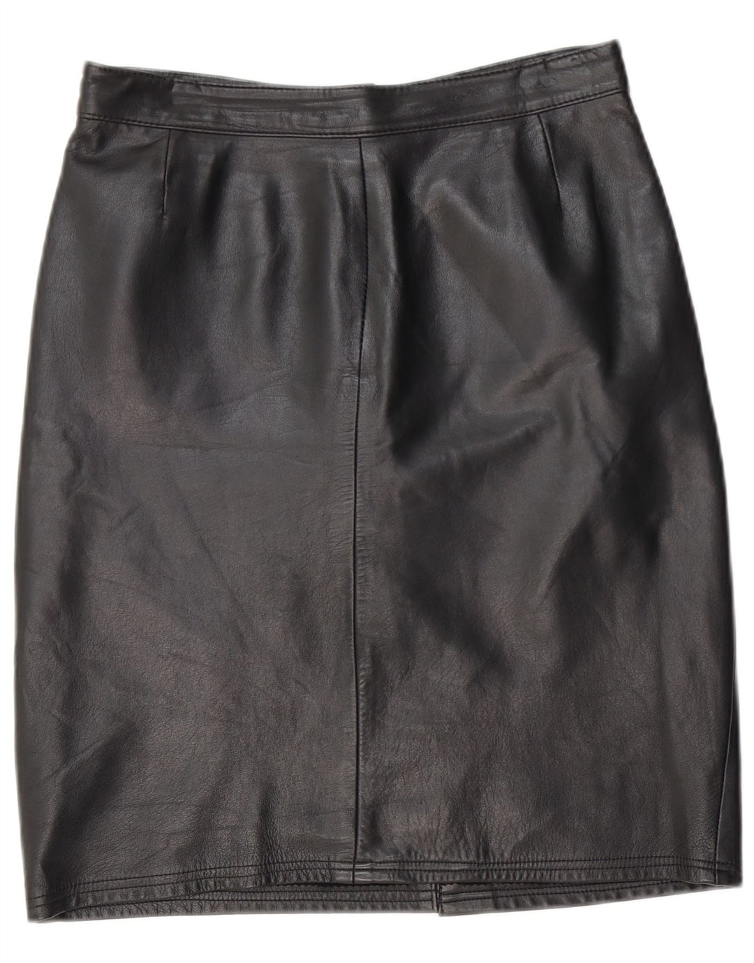 VINTAGE ženska kožna suknja IT 44 srednje W28 crna koža