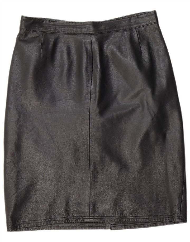 VINTAGE ženska kožna suknja IT 44 srednje W28 crna koža