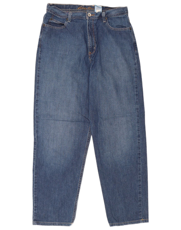 EDDIE BAUER Ženske široke traperice visokog struka US 14 XL W32 L29 Plavi pamuk