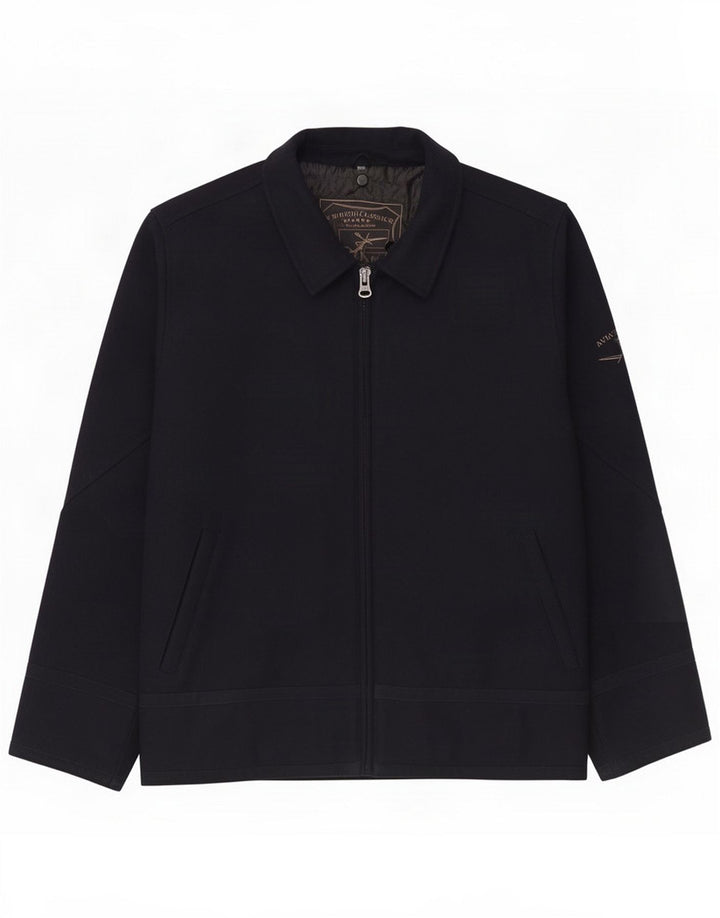 Vintage muška bomber jakna UK 40 Large Navy Blue Wool