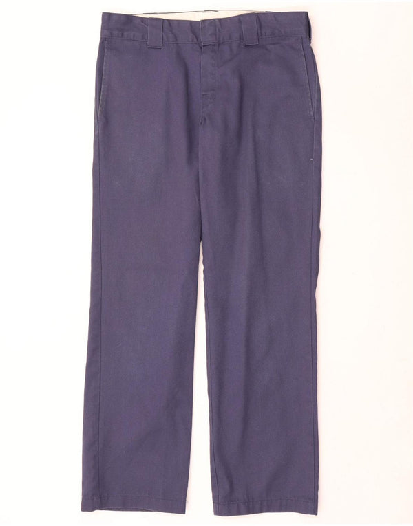 Dickies Mens Slim Straight Chino Trousers W32 L32 Navy Blue Polyester
