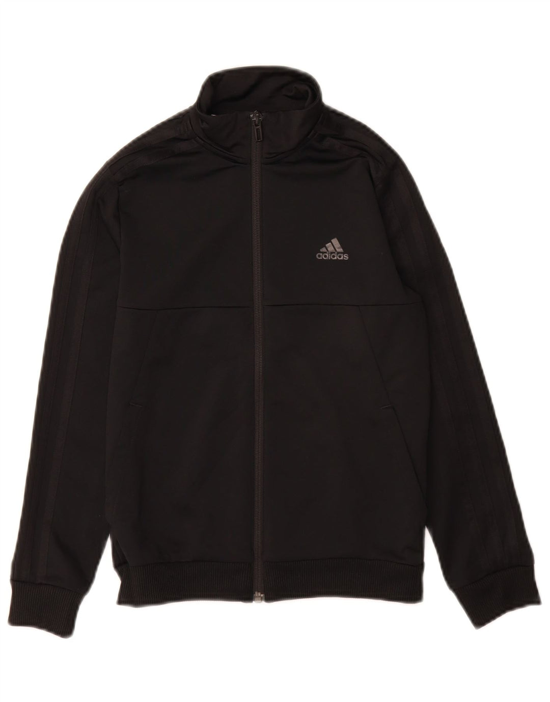 Gornja jakna od trenirke Adidas Climalite za dječake 9-10 godina, crni poliester