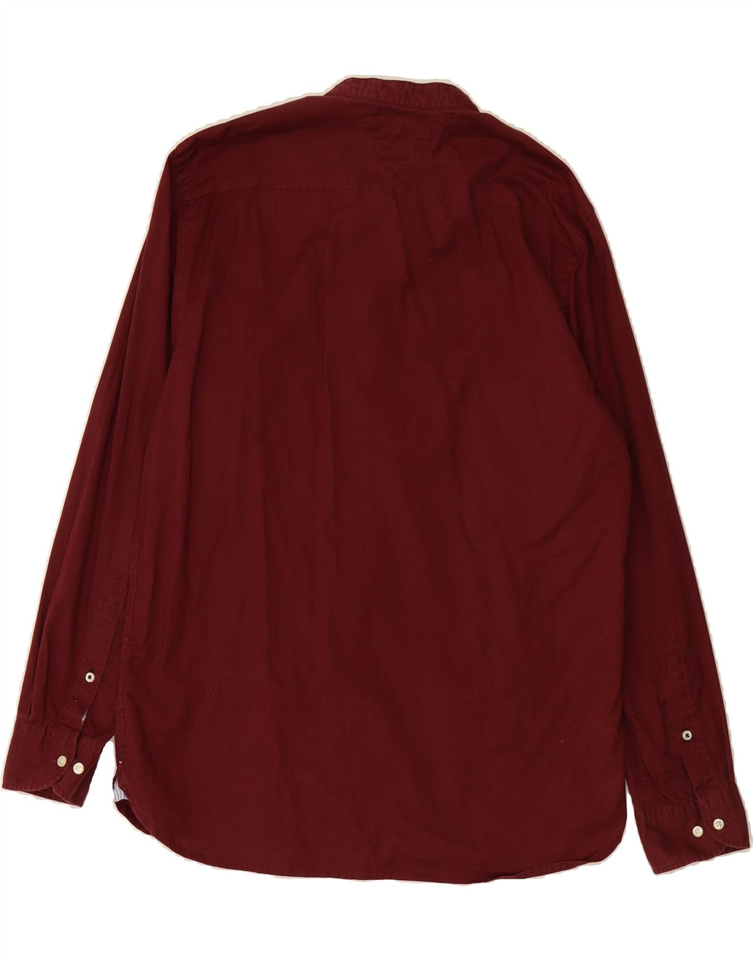 TOMMY HILFIGER Mens Regular Fit Shirt Large Maroon Cotton Vintage Tommy Hilfiger and Second-Hand Tommy Hilfiger from Messina Hembry 