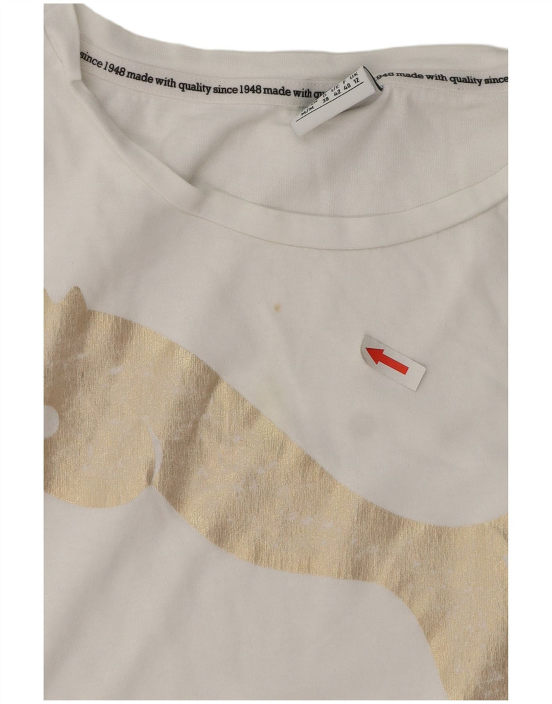 PUMA Ženska majica kratkih rukava s grafičkim motivima UK 12 Srednje bijela