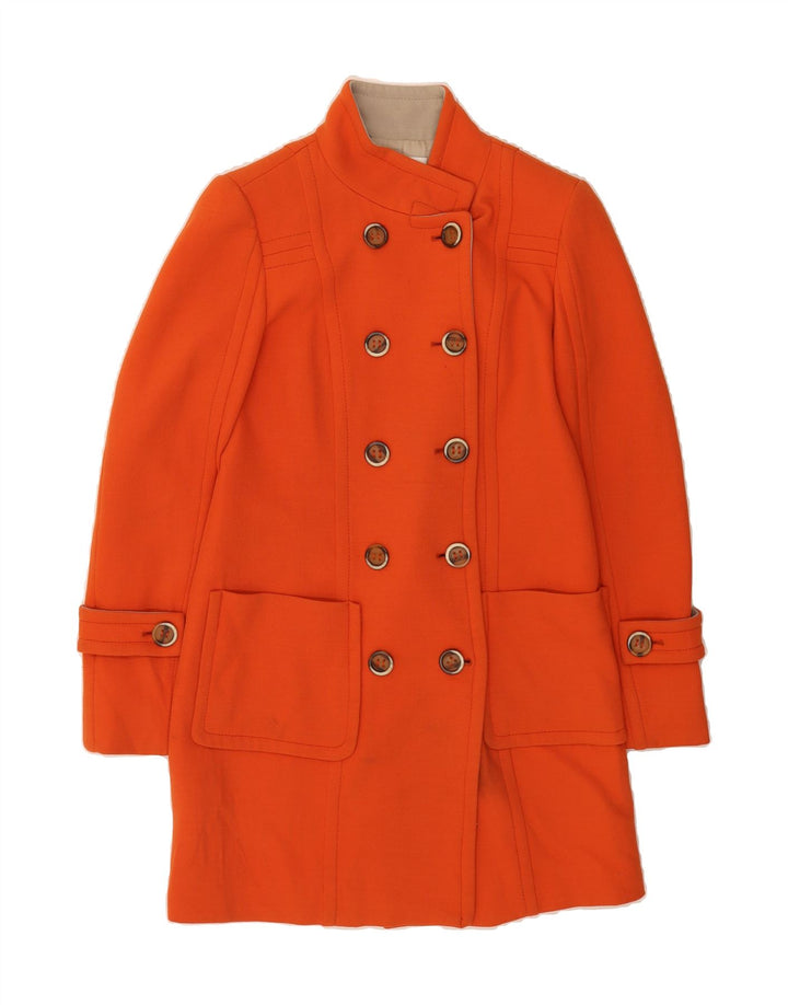 MARELLA Womens Double Breasted Coat UK 10 Small Orange Polyester Vintage Marella and Second-Hand Marella from Messina Hembry 