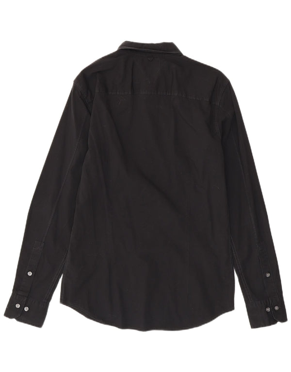 TOMMY HILFIGER Muška uska košulja Srednje crni pamuk