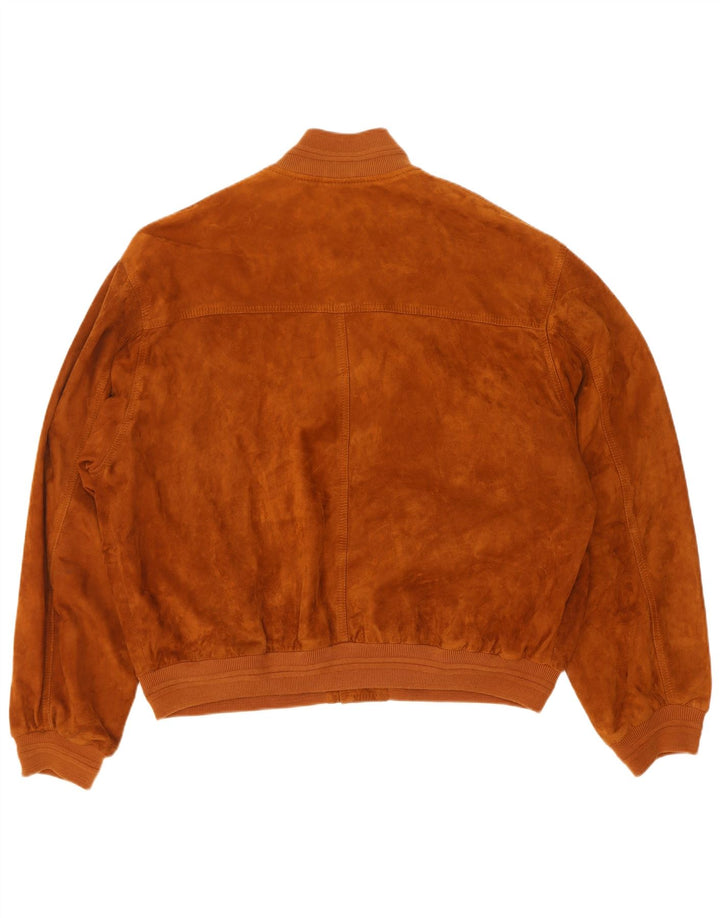 Vintage muška bomber jakna od brušene kože IT 50 velika smeđa koža