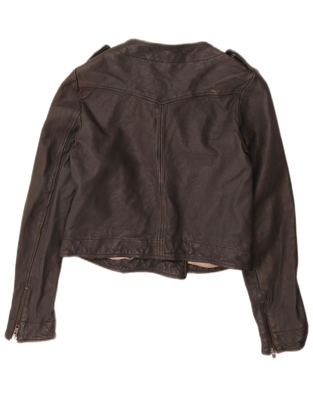 French Connection ženska vojna jakna UK 10 Mala crna kožna