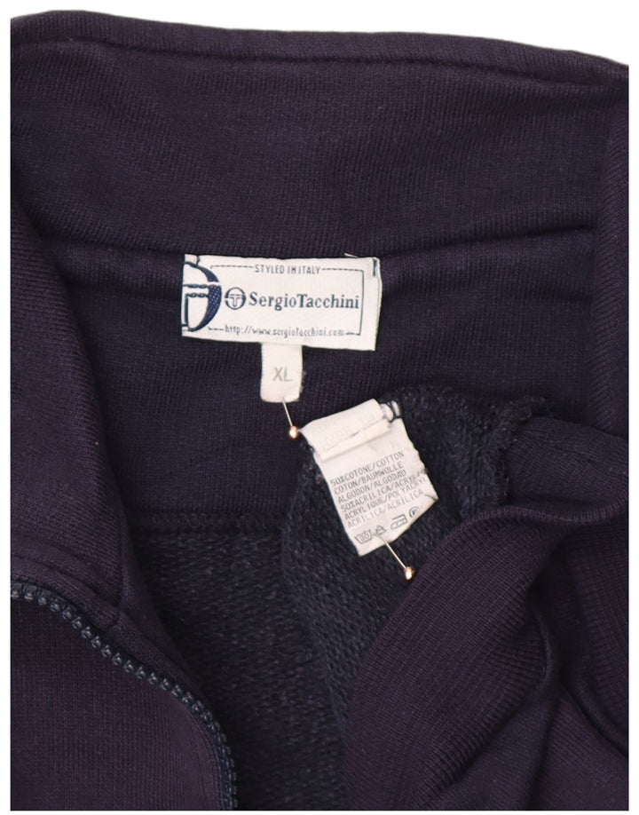 SERGIO TACCHINI Muški džemper s kratkim izrezom i s patentnim zatvaračem XL tamnoplavi