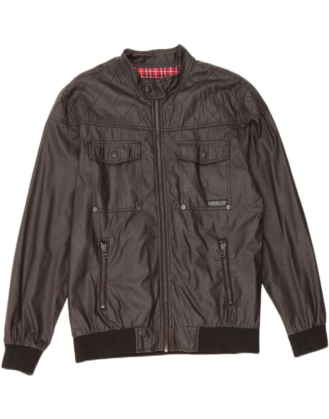 Vintage muška pomoćna jakna UK 40 veliki crni pamuk