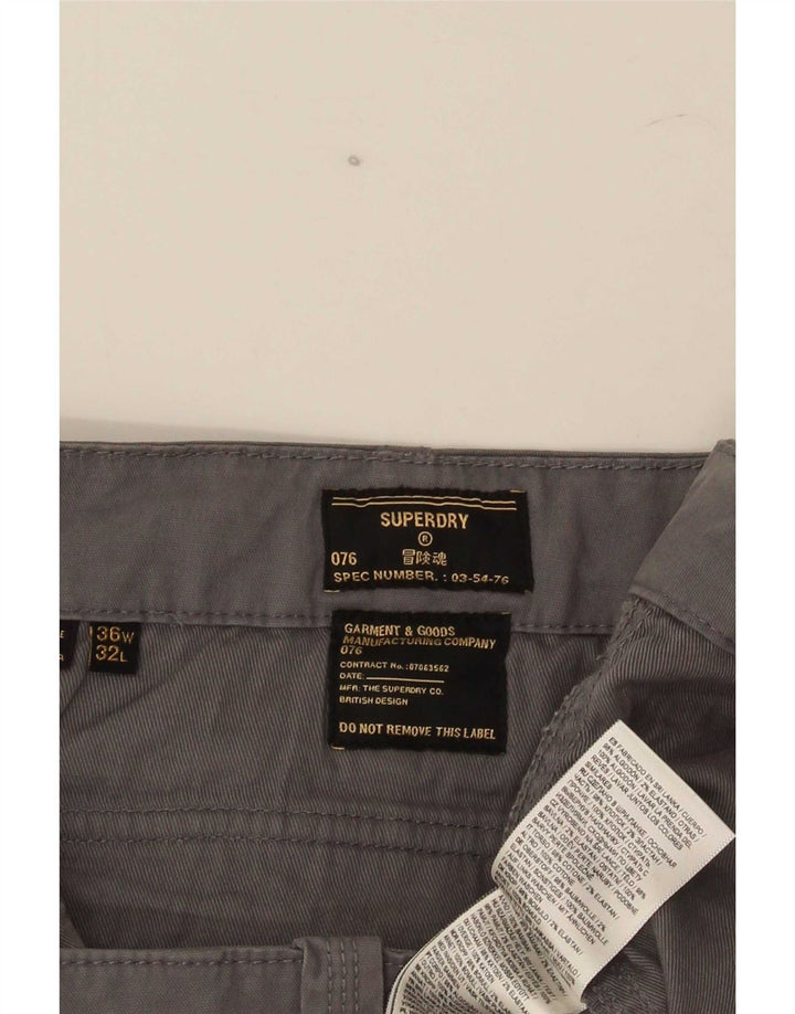 Superdry muške uske Cargo hlače W36 L32 Sivi pamuk