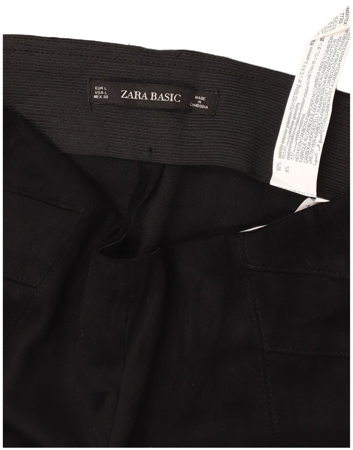 Zara ženske uske ležerne hlače velike W30 L27 crni poliester
