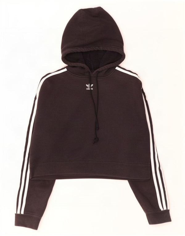Adidas ženski kratki džemper s kapuljačom UK 8, mali crni pamuk
