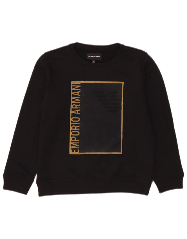 Emporio Armani Boys Graphic Sweatshirt Džemper 9-10 godina crni pamuk