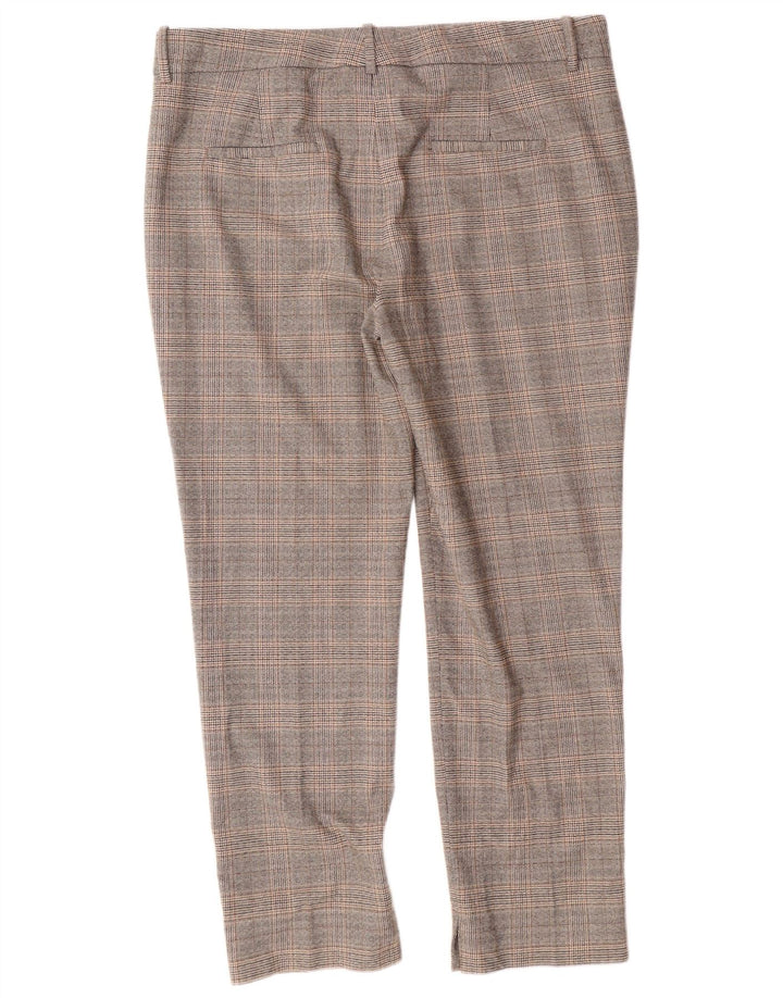 ZARA ženske uske chino hlače EU 42 velike W32 L27 sive karirane