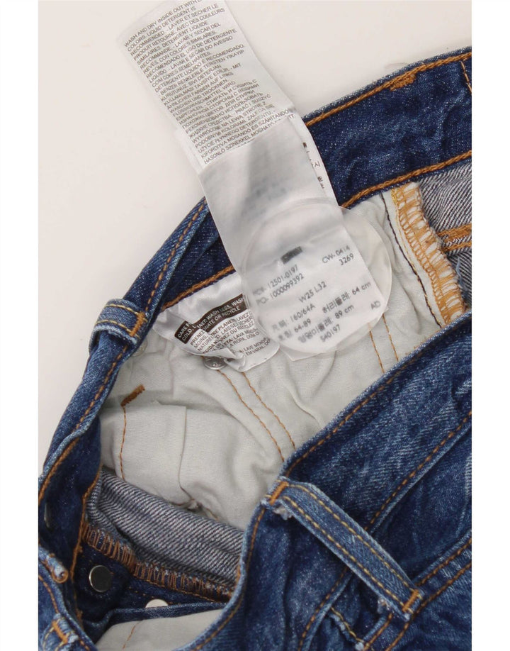 Levi's ženske 501 ravne traperice W25 L27 plavi pamuk