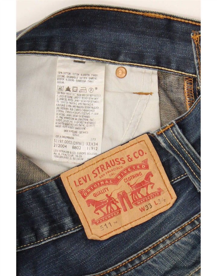 Levi's muške 511 uske traperice s oštećenjem W33 L29, plavi pamuk