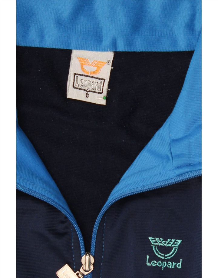 LEOPARD Mens Tracksuit Top Jacket Large Blue Colourblock Polyester Vintage Leopard and Second-Hand Leopard from Messina Hembry 