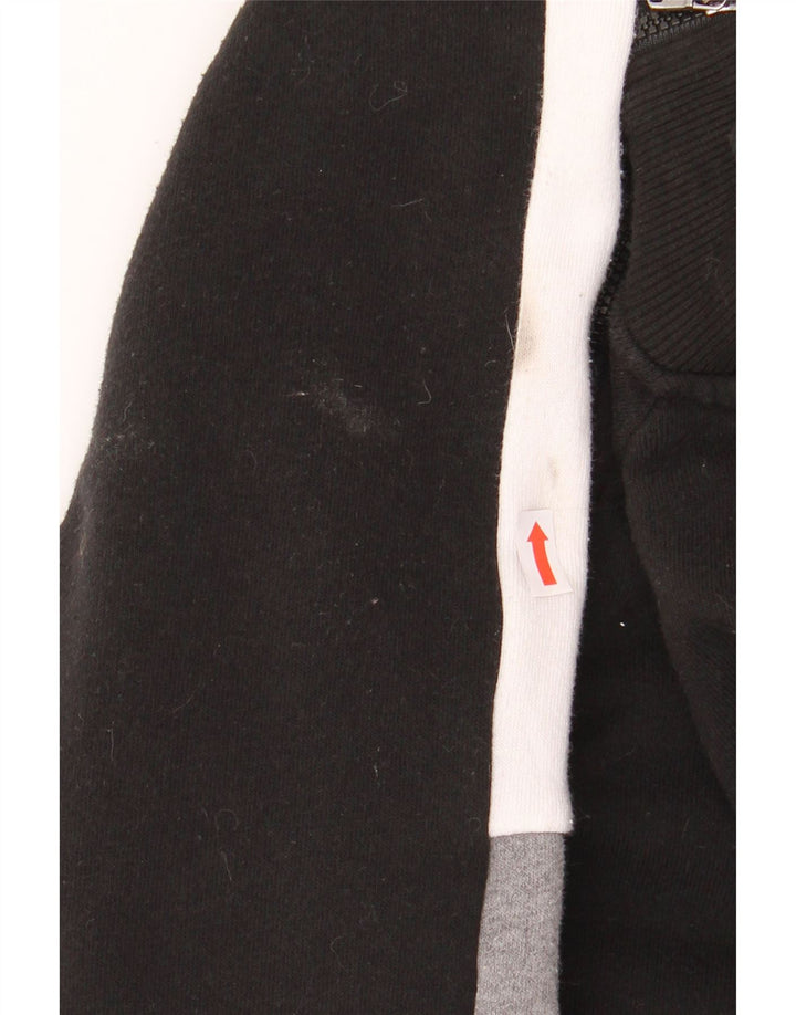 REEBOK Womens Zip Neck Sweatshirt Jumper UK 14 Medium Black Colourblock Vintage Reebok and Second-Hand Reebok from Messina Hembry 