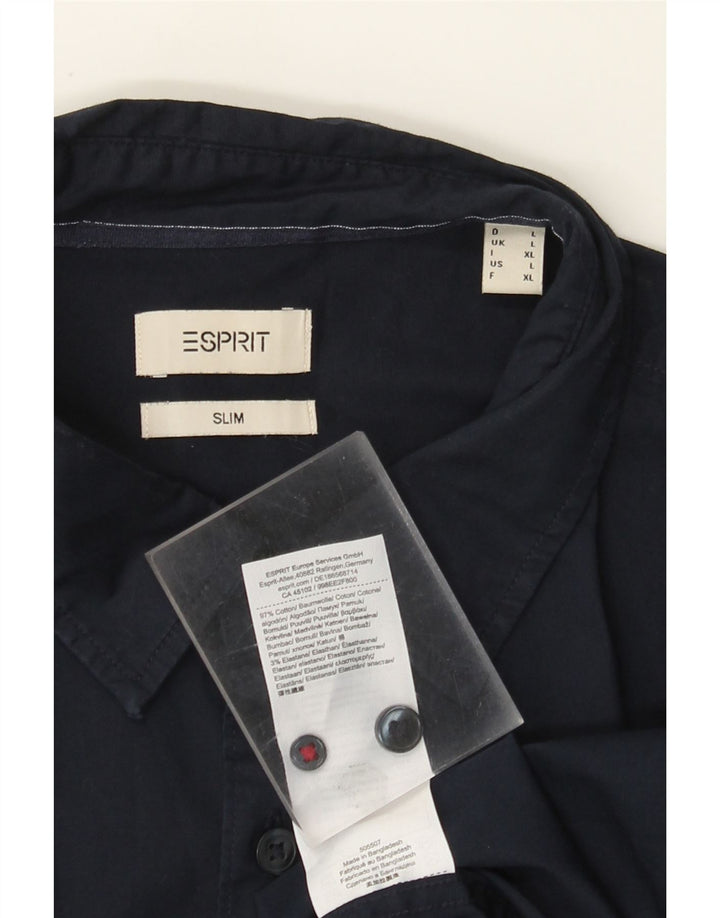 Esprit muška uska košulja, veliki tamnoplavi pamuk