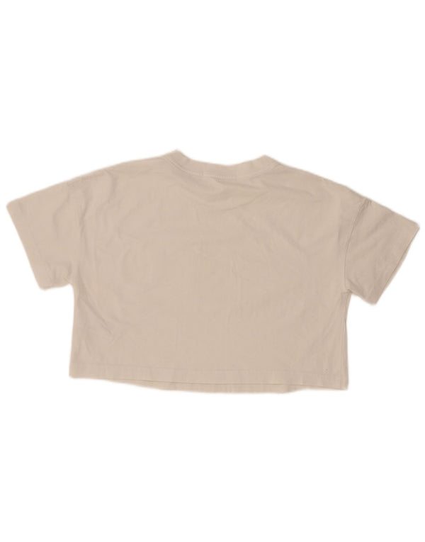 Calvin Klein Jeans Womens Crop Graphic T-Shirt Top UK 10 Small White