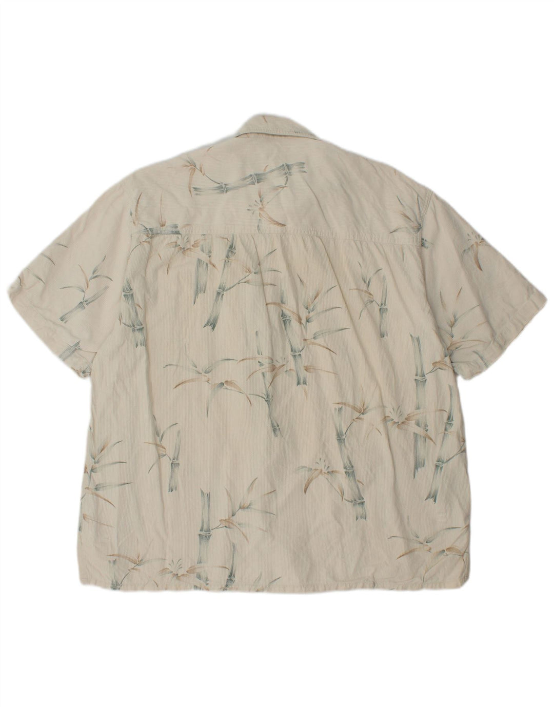 ISLAND REPUBLIC Muška košulja kratkih rukava Velika prljavo bijela cvjetna svila