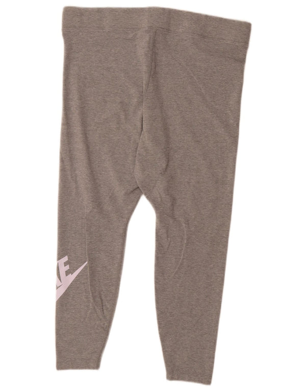 Nike ženske Graphic Capri tajice UK 18 XL sivi flekasti pamuk