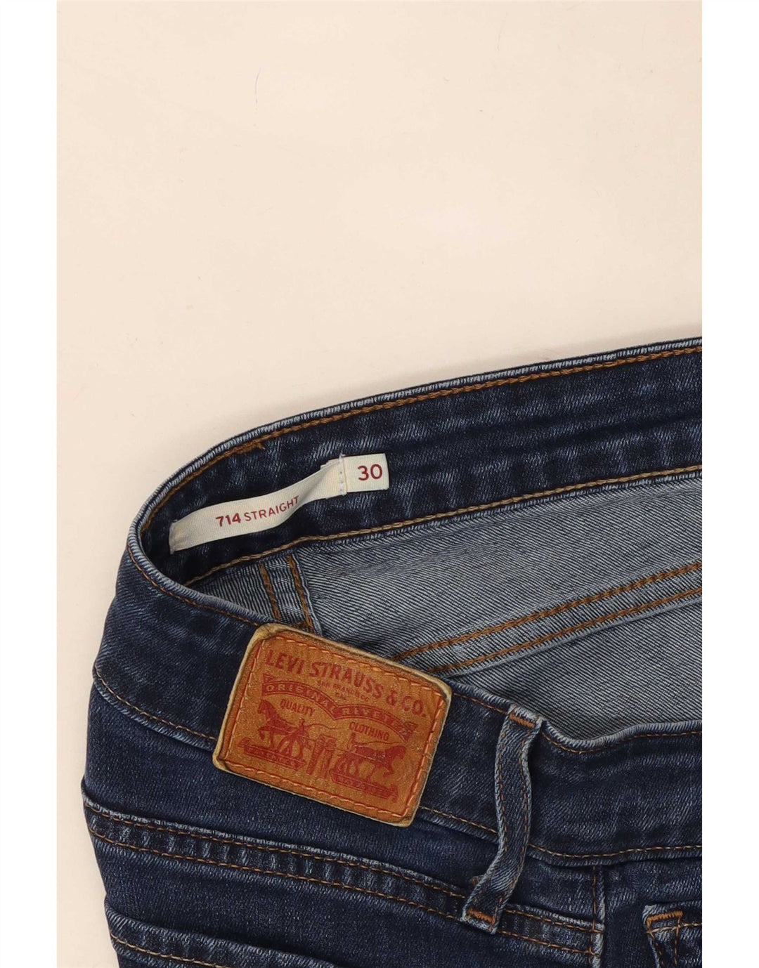 Levi's ženske 714 ravne traperice W30 L29 tamnoplave