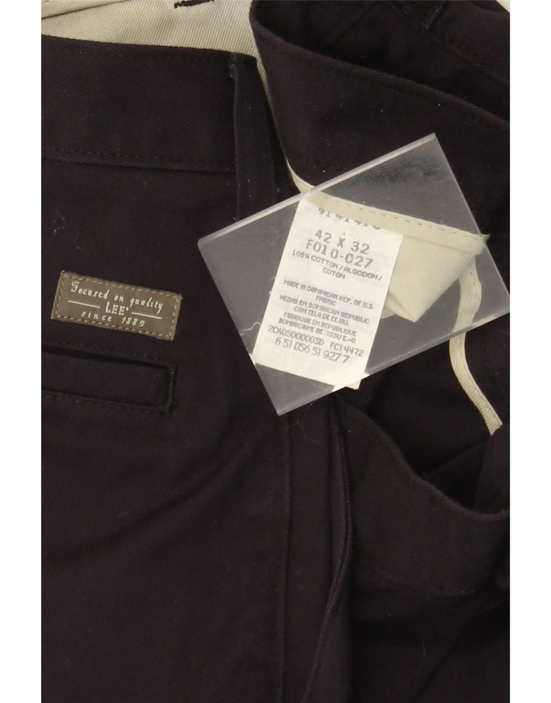 LEE Muške chino hlače s klinovima W42 L32 tamnoplavi pamuk
