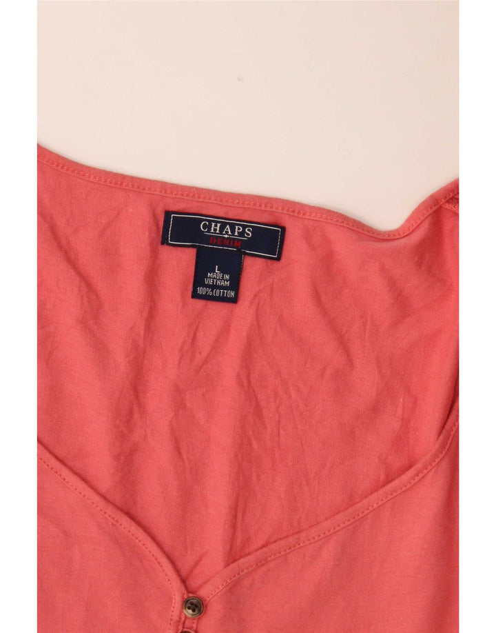 Chaps Top ženska bluza UK 14 Veliki ružičasti pamuk