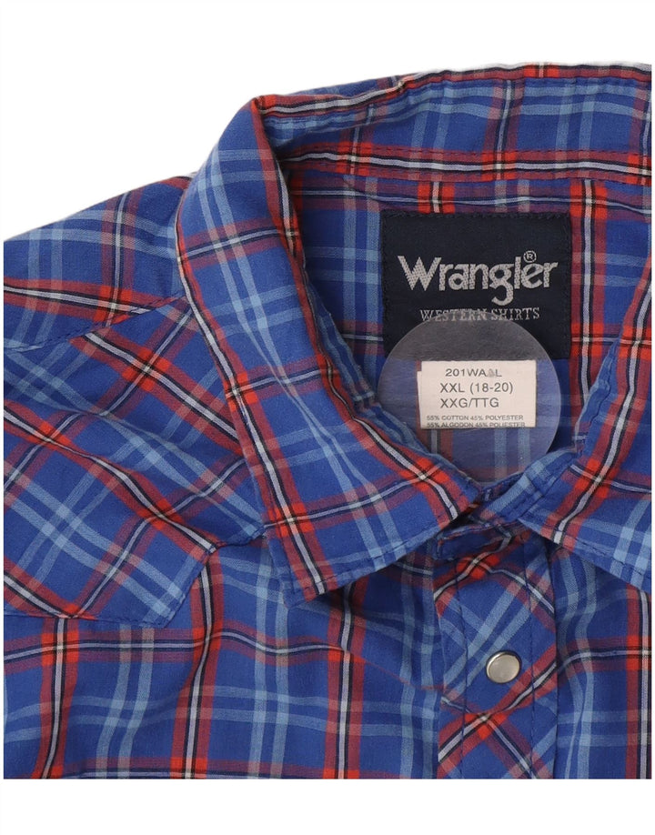WRANGLER Košulja za dječake 15-16 godina 2XL plavi karirani pamuk