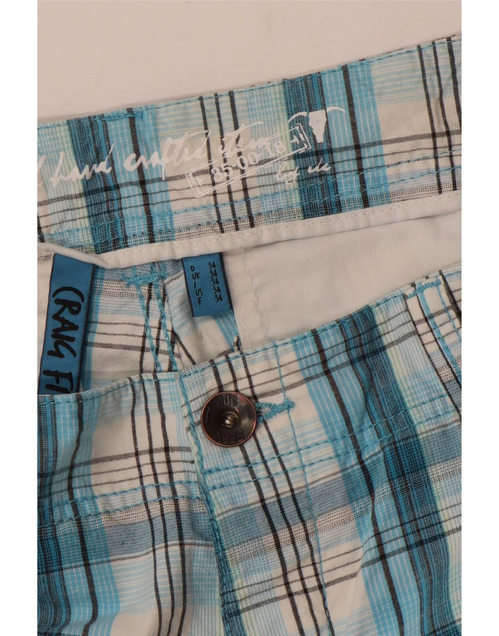 EDC muške kargo kratke hlače W34 veliki plavi karirani