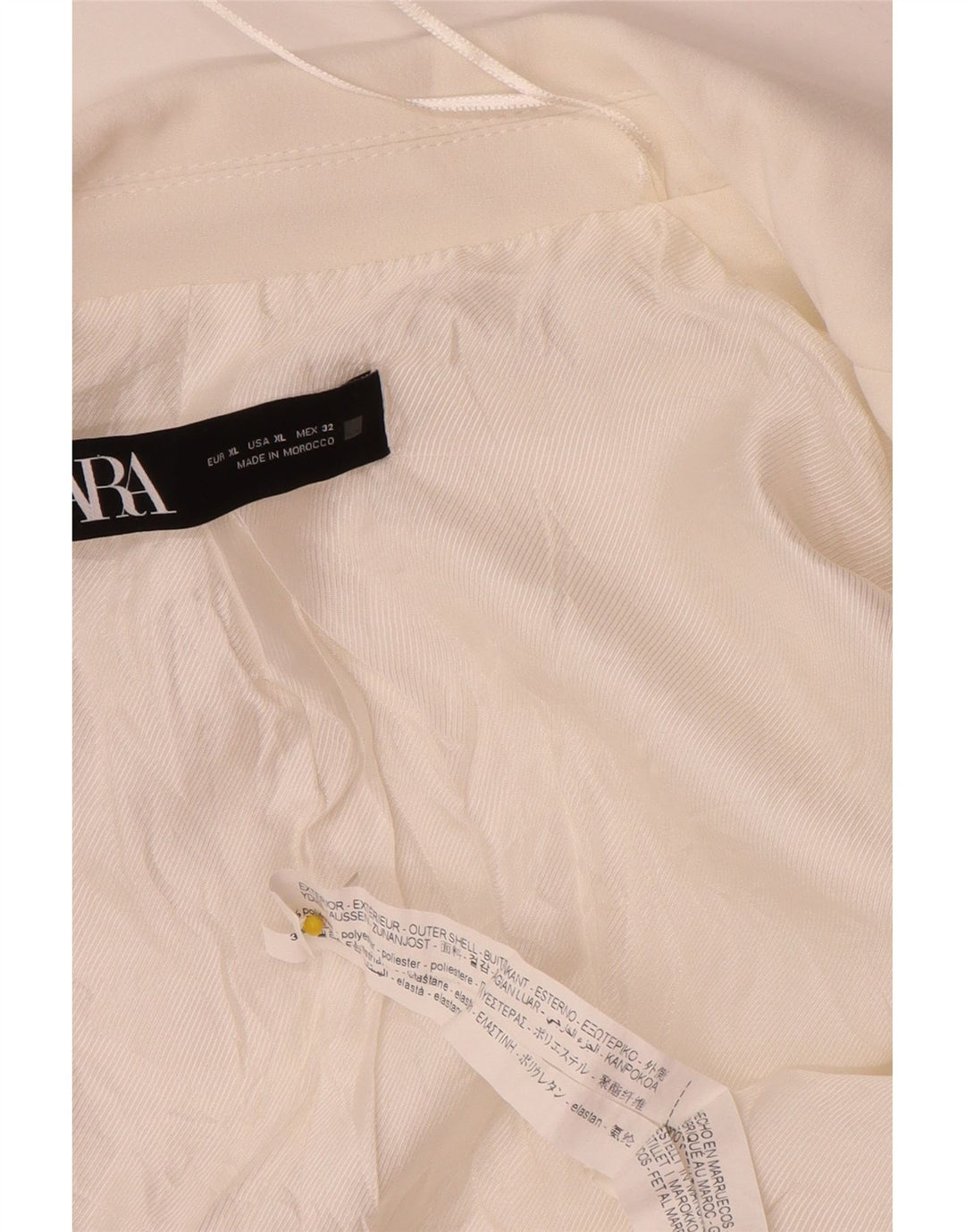 Zara ženska otvorena jakna s 3/4 rukavima UK 18 XL bijeli poliester