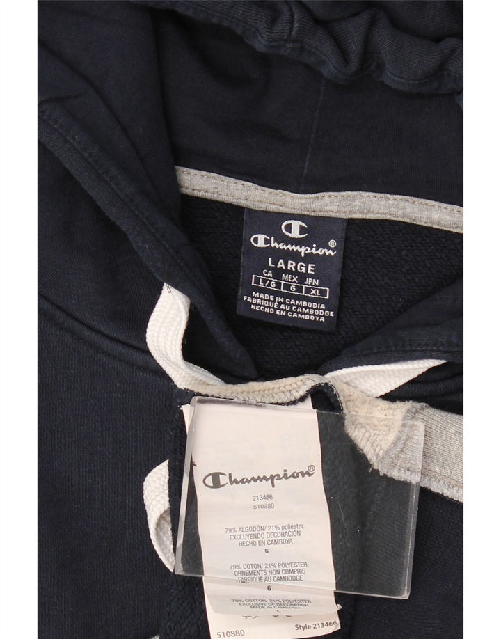 Champion, veliki muški pulover s kapuljačom s patentnim zatvaračem, veliki tamnoplavi pamuk