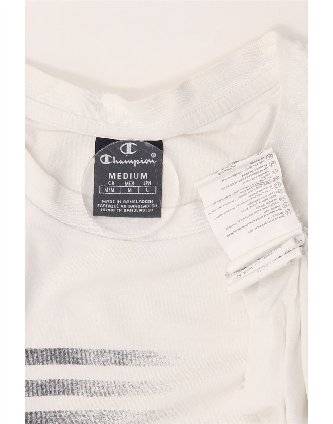 CHAMPION Mens Graphic T-Shirt Top Medium White Cotton Vintage Champion and Second-Hand Champion from Messina Hembry 