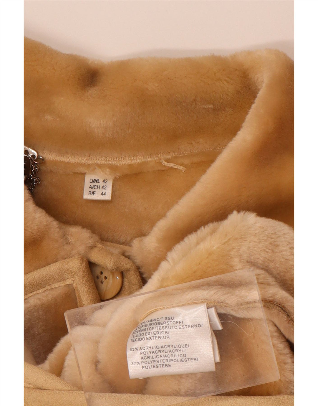 VINTAGE ženska šerpa jakna EU 44 XL bež akril