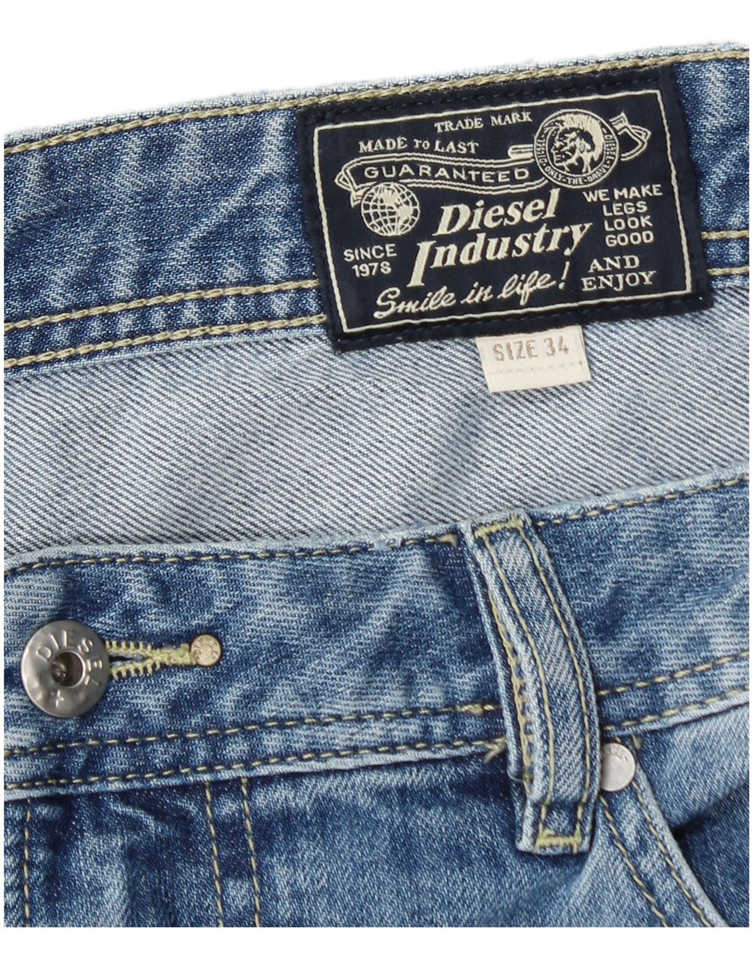 DIESEL Muške kratke traper kratke hlače W34 veliki plavi pamuk