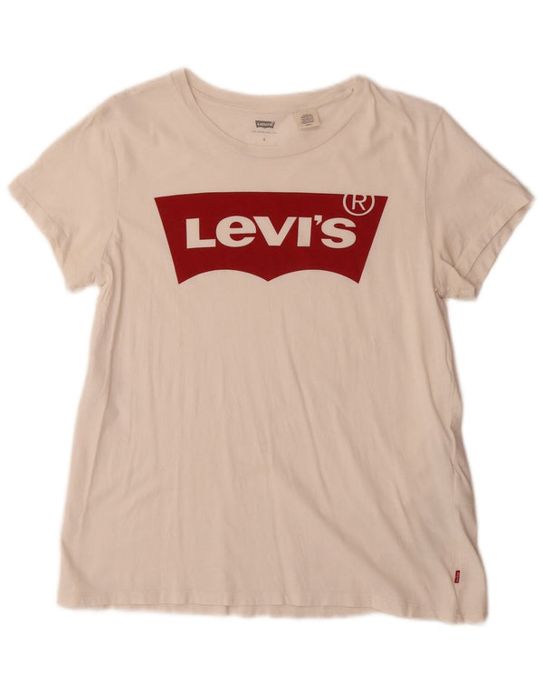 Levi's ženska majica kratkih rukava s grafičkim motivima, UK 10, mali bijeli pamuk