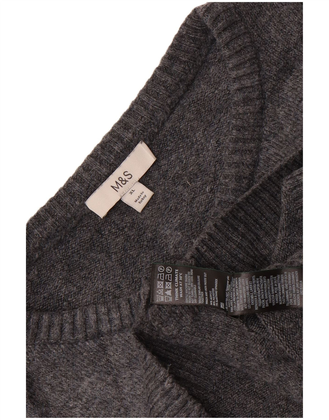 Marks & Spencer ženski kratki kardigan pulover UK 18 XL sivi