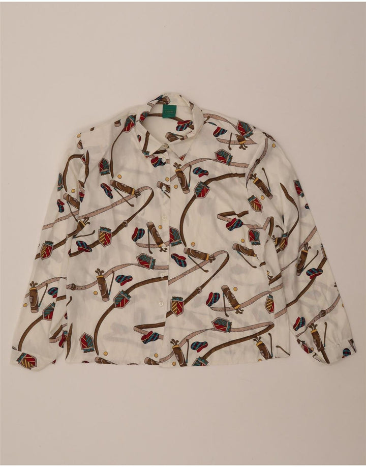 CANDA Ženska košulja s apstraktnim uzorkom IT 46 Veliki bijeli poliester