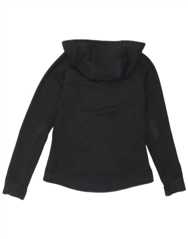 NIKE Ženski pulover s kapuljačom s patentnim zatvaračem UK 12 Srednje crni pamuk