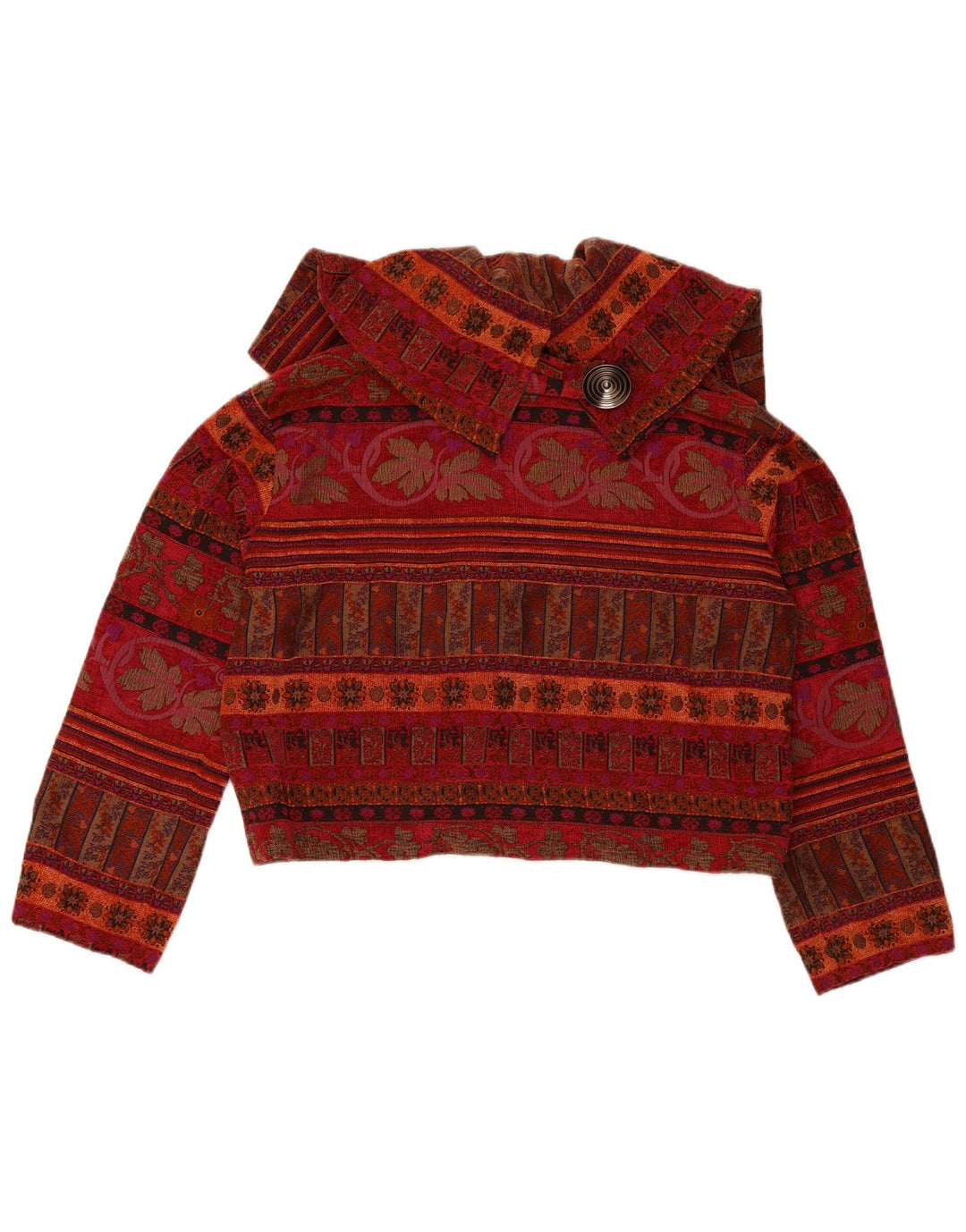 SHE'S CRAZY Ženska kratka prevelika jakna US 2 XS Bordo cvjetni